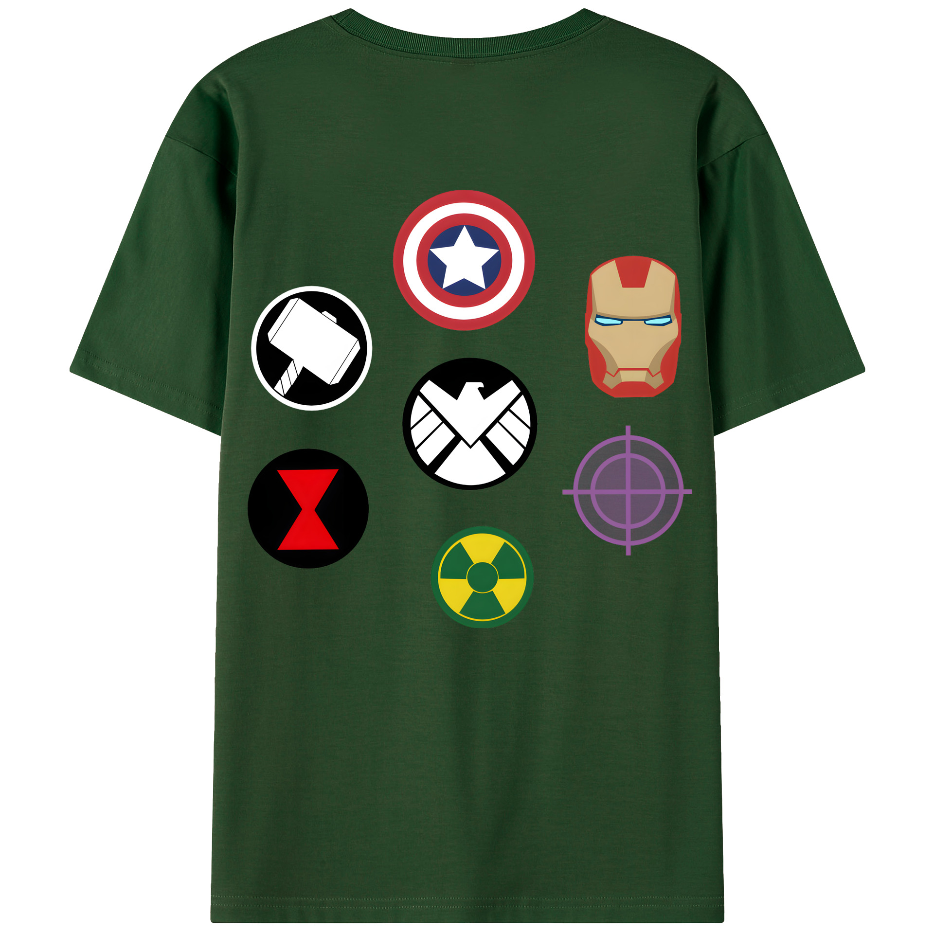（画像用） アベンジャーズ The Avengers 綿100％半袖Tシャツ（背面プリント）